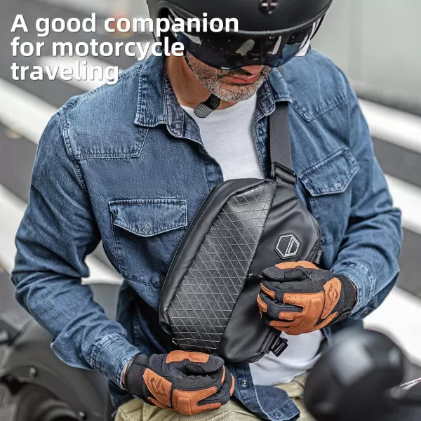 imageROCKBROS Fanny Packs Crossbody Men Belt Bag with Magnetic Buckle for Women Fashion Waist Packs for WorkoutRunningHiking Black
