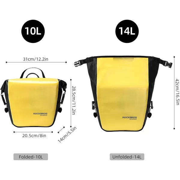 imageROCKBROS Front Roller Panniers Bag Front Rack Bike Bag Sturdy Shelf Package with Carrying Handle ampamp Free Shoulder Strap for Touring Picnic Commuting 1 PairYellow2