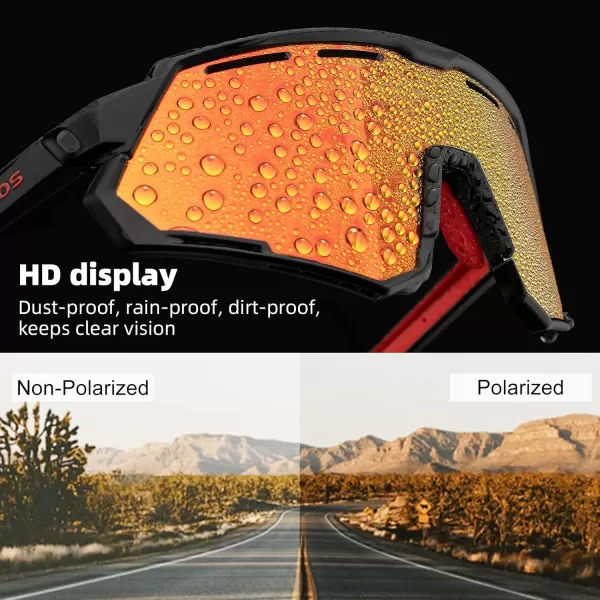 imageROCKBROS Mountain Bike Glasses for Men Cycling Glasses with Interchangeable Polarized  Photochromic Lenses Sport Sunglasses