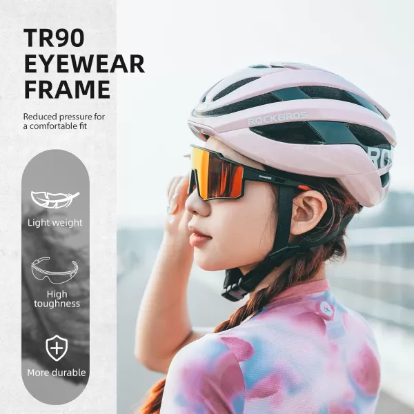 imageROCKBROS Polarized Cycling Glasses Sports Sunglasses Women Men UV400 Protection TR90 Frame Running GlassesBlack