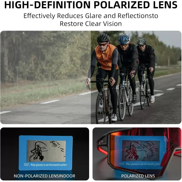 imageROCKBROS Polarized Cycling Glasses Sports Sunglasses Women Men UV400 Protection TR90 Frame Running GlassesBlack