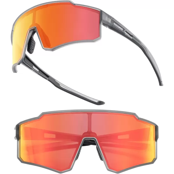 imageROCKBROS Polarized Cycling Glasses Sports Sunglasses Women Men UV400 Protection TR90 Frame Running GlassesGrey