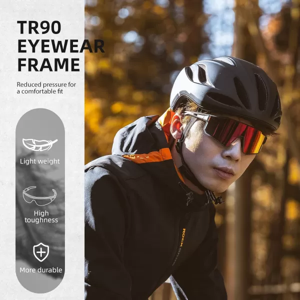 imageROCKBROS Polarized Cycling Glasses Sports Sunglasses Women Men UV400 Protection TR90 Frame Running GlassesGrey