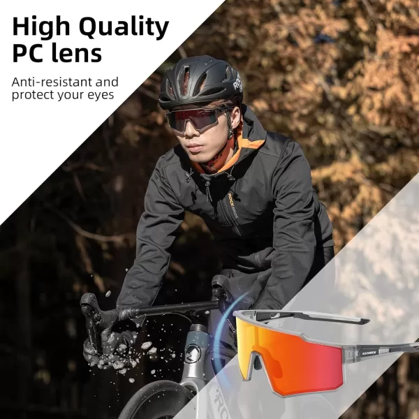 imageROCKBROS Polarized Cycling Glasses Sports Sunglasses Women Men UV400 Protection TR90 Frame Running GlassesGrey