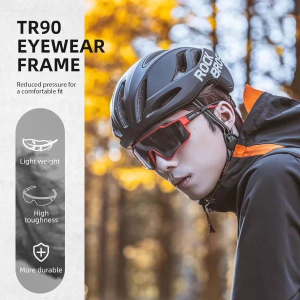 imageROCKBROS Polarized Cycling Glasses Sports Sunglasses Women Men UV400 Protection TR90 Frame Running GlassesRed