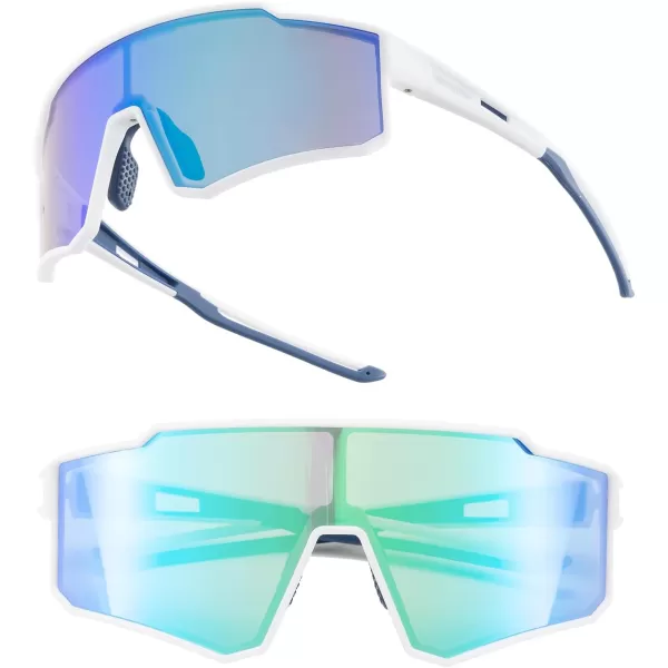 imageROCKBROS Polarized Cycling Glasses Sports Sunglasses Women Men UV400 Protection TR90 Frame Running GlassesWhite