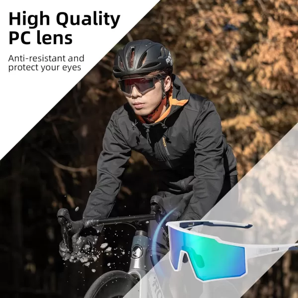 imageROCKBROS Polarized Cycling Glasses Sports Sunglasses Women Men UV400 Protection TR90 Frame Running GlassesWhite