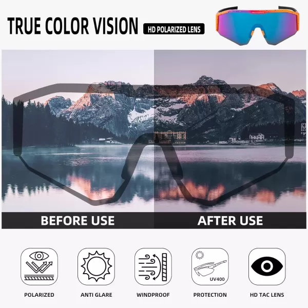 imageROCKBROS Polarized Sports Sunglasses for Men and Women UV 400 Protection Sunglasses for Cycling Running BikingShiny PinkPurple