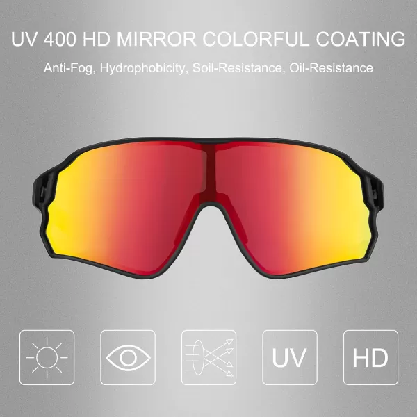 imageROCKBROS Polarized Sunglasses UV Protection for Women Men Cycling SunglassesBlack