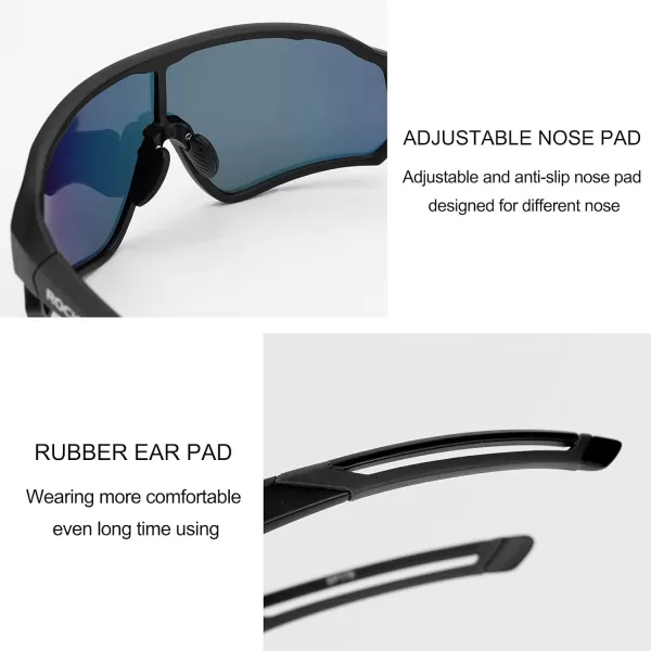 imageROCKBROS Polarized Sunglasses UV Protection for Women Men Cycling SunglassesBlack