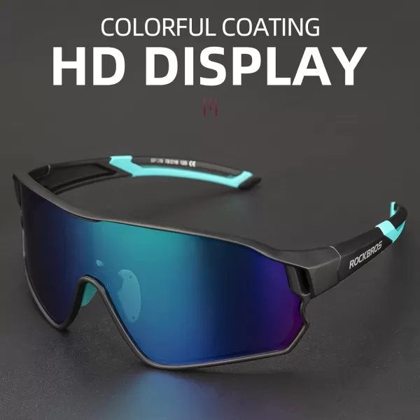 imageROCKBROS Polarized Sunglasses UV Protection for Women Men Cycling SunglassesBlack Green