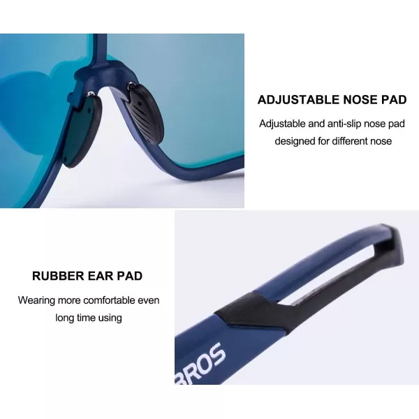 imageROCKBROS Polarized Sunglasses UV Protection for Women Men Cycling SunglassesBlue