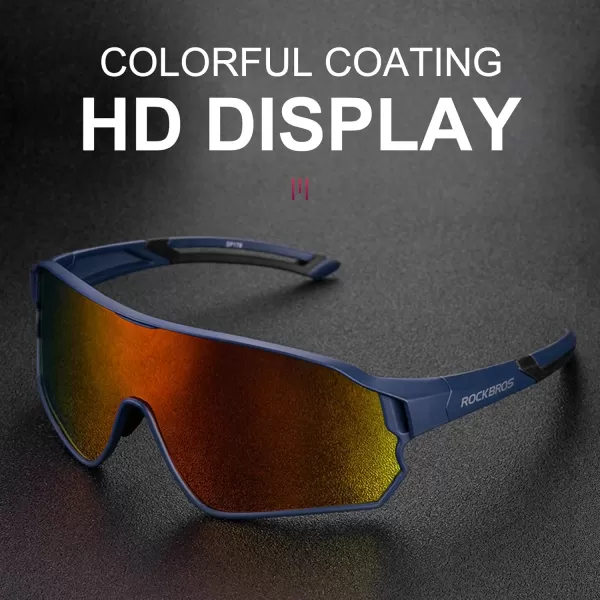 imageROCKBROS Polarized Sunglasses UV Protection for Women Men Cycling SunglassesBlue