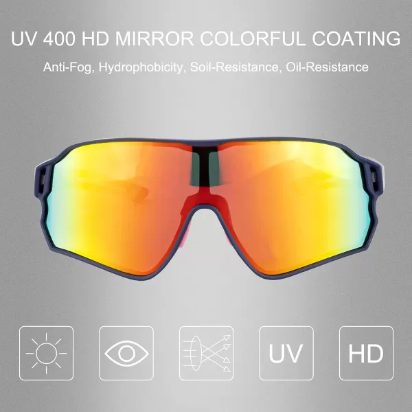 imageROCKBROS Polarized Sunglasses UV Protection for Women Men Cycling SunglassesBule Pink