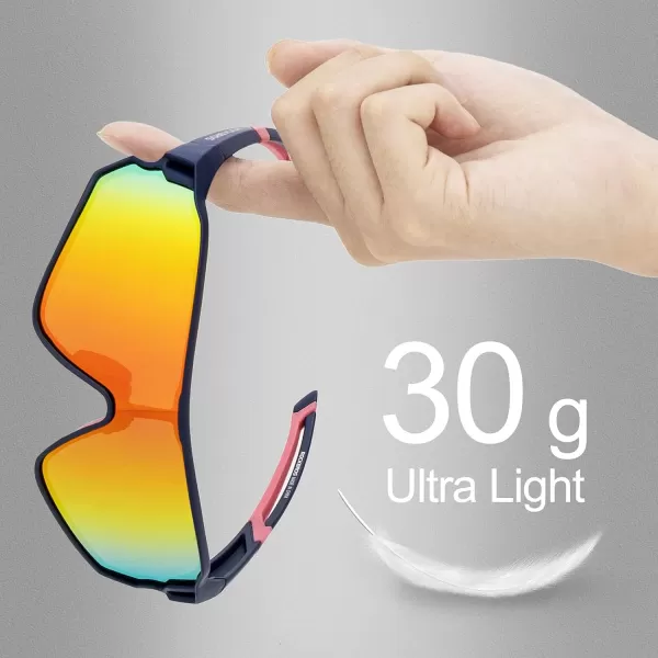 imageROCKBROS Polarized Sunglasses UV Protection for Women Men Cycling SunglassesBule Pink