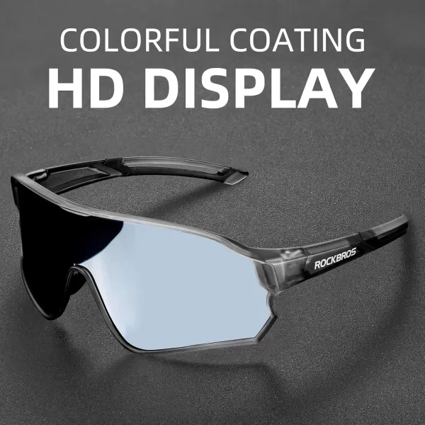 imageROCKBROS Polarized Sunglasses UV Protection for Women Men Cycling SunglassesGray Black