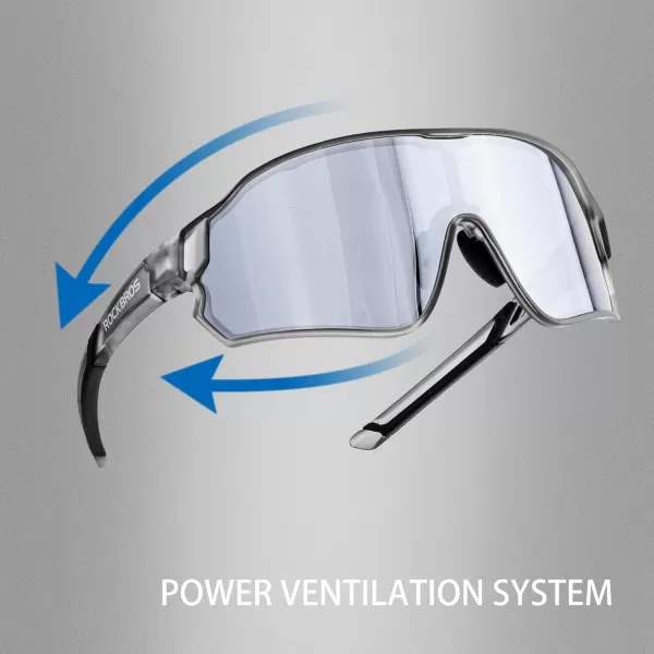 imageROCKBROS Polarized Sunglasses UV Protection for Women Men Cycling SunglassesGray Black