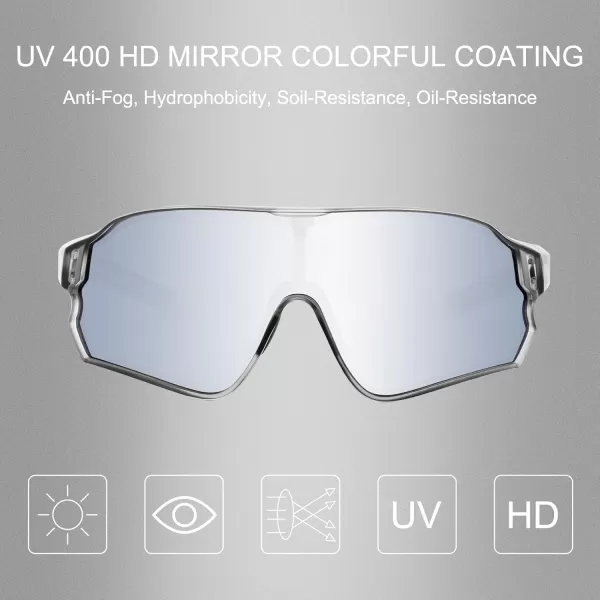 imageROCKBROS Polarized Sunglasses UV Protection for Women Men Cycling SunglassesGray Black
