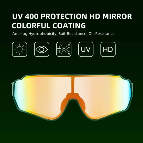 imageROCKBROS Polarized Sunglasses UV Protection for Women Men Cycling SunglassesGreen