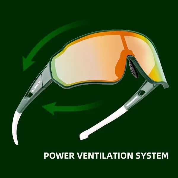 imageROCKBROS Polarized Sunglasses UV Protection for Women Men Cycling SunglassesGreen