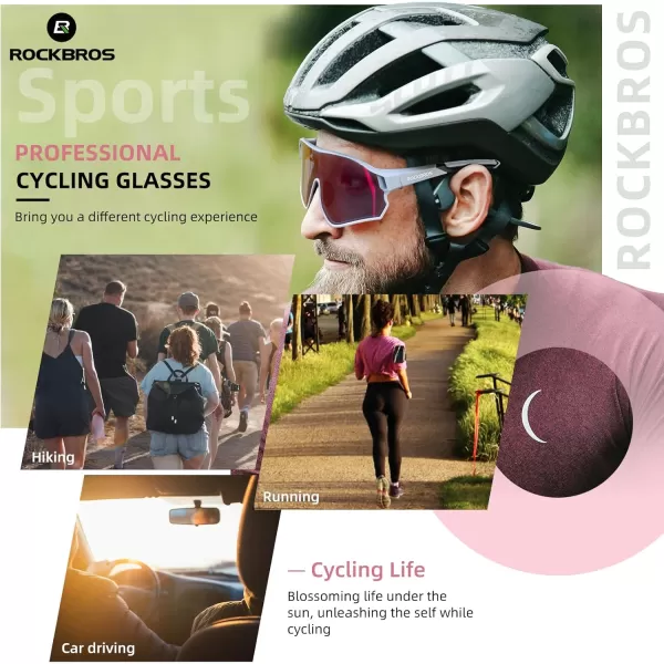 imageROCKBROS Polarized Sunglasses UV Protection for Women Men Cycling SunglassesPhotochromic Transparent Gray