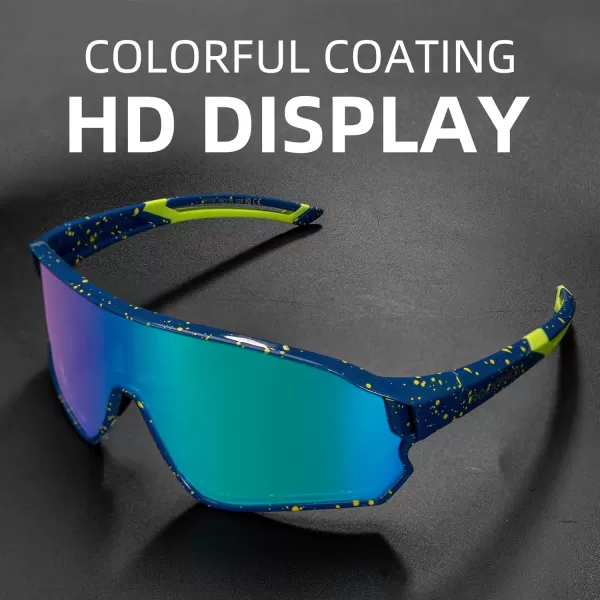 imageROCKBROS Polarized Sunglasses UV Protection for Women Men Cycling SunglassesSpotted Blue