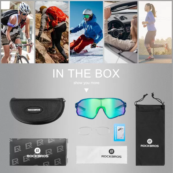 imageROCKBROS Polarized Sunglasses UV Protection for Women Men Cycling SunglassesSpotted Blue