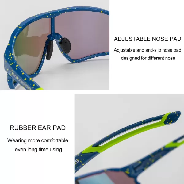 imageROCKBROS Polarized Sunglasses UV Protection for Women Men Cycling SunglassesSpotted Blue