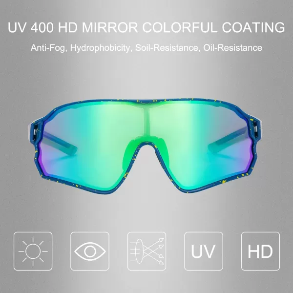 imageROCKBROS Polarized Sunglasses UV Protection for Women Men Cycling SunglassesSpotted Blue