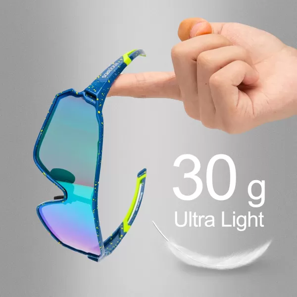 imageROCKBROS Polarized Sunglasses UV Protection for Women Men Cycling SunglassesSpotted Blue