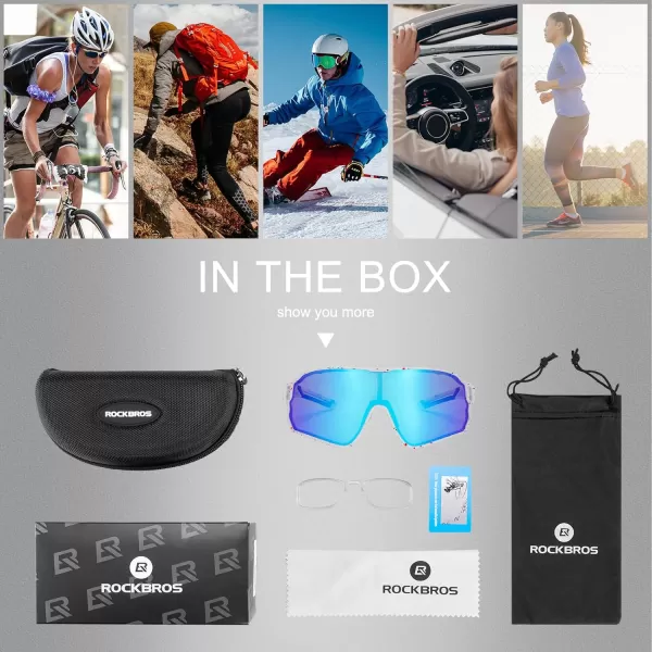 imageROCKBROS Polarized Sunglasses UV Protection for Women Men Cycling SunglassesSpotted White