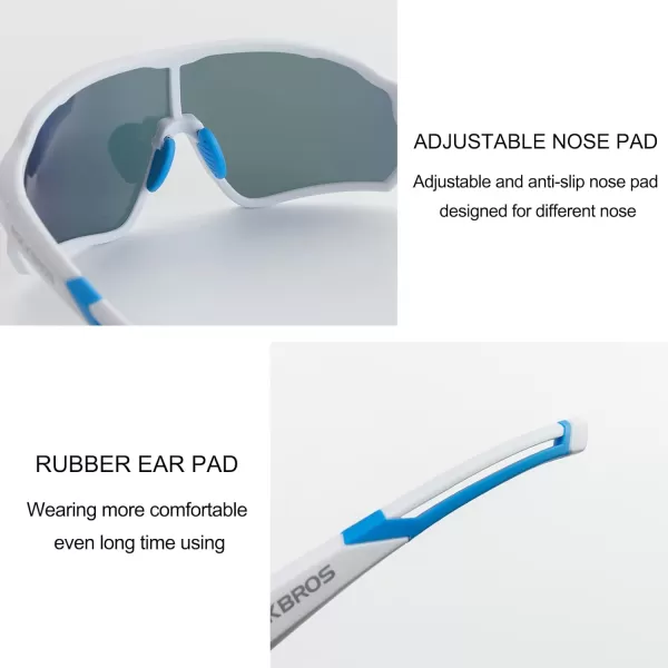 imageROCKBROS Polarized Sunglasses UV Protection for Women Men Cycling SunglassesWhite Pink