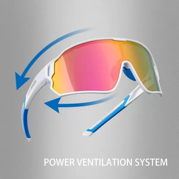 imageROCKBROS Polarized Sunglasses UV Protection for Women Men Cycling SunglassesWhite Pink