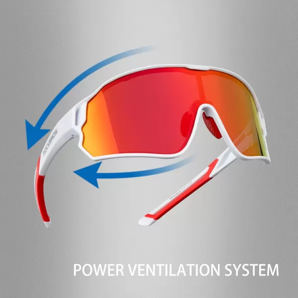 imageROCKBROS Polarized Sunglasses UV Protection for Women Men Cycling SunglassesWhite Red
