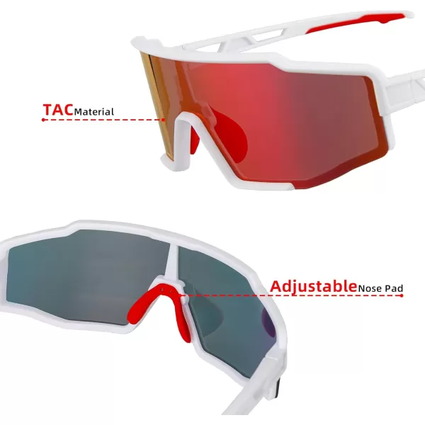 imageROCKBROS Polarized Sunglasses for Men Women Cycling Glasses Sports Driving Bike Fishing Running Sunglasses TAC UV400White