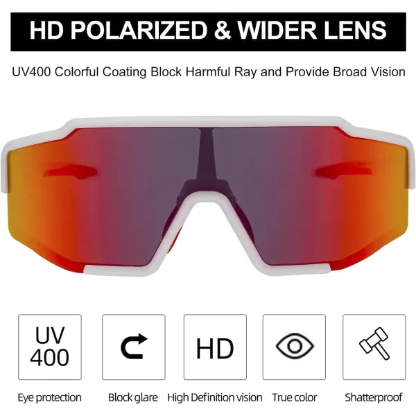 imageROCKBROS Polarized Sunglasses for Men Women Cycling Glasses Sports Driving Bike Fishing Running Sunglasses TAC UV400White