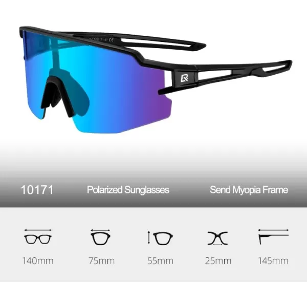 imageROCKBROS Polarized Sunglasses for Men Women UV Protection Cycling Sunglasses Sport GlassesBlack Blue