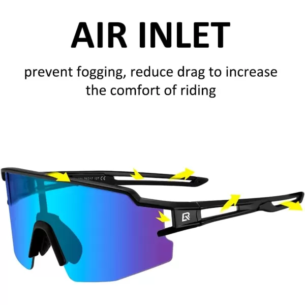 imageROCKBROS Polarized Sunglasses for Men Women UV Protection Cycling Sunglasses Sport GlassesBlack Blue