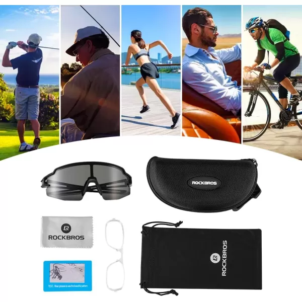 imageROCKBROS Polarized Sunglasses for Men Women UV Protection Cycling Sunglasses Sport GlassesBlack Gray