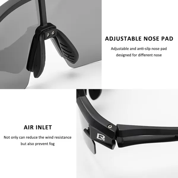 imageROCKBROS Polarized Sunglasses for Men Women UV Protection Cycling Sunglasses Sport GlassesBlack Gray