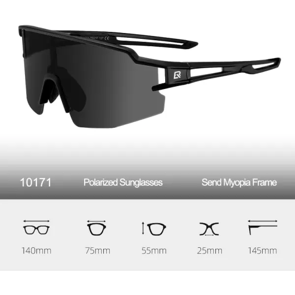 imageROCKBROS Polarized Sunglasses for Men Women UV Protection Cycling Sunglasses Sport GlassesBlack Gray