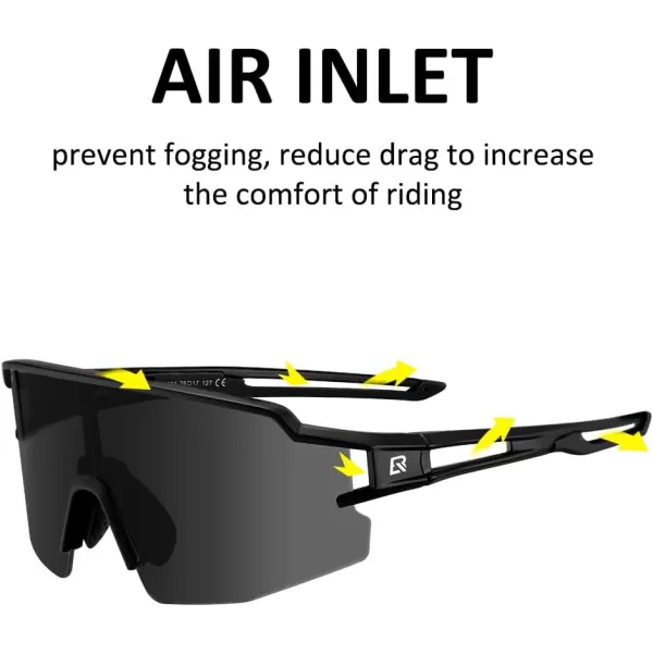 imageROCKBROS Polarized Sunglasses for Men Women UV Protection Cycling Sunglasses Sport GlassesBlack Gray