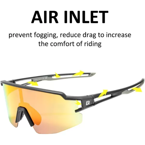 imageROCKBROS Polarized Sunglasses for Men Women UV Protection Cycling Sunglasses Sport GlassesBlack Yellow