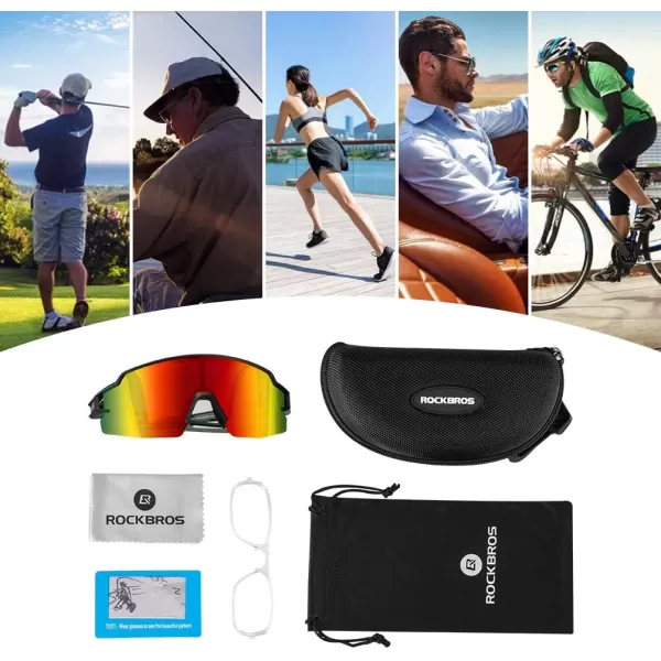 imageROCKBROS Polarized Sunglasses for Men Women UV Protection Cycling Sunglasses Sport GlassesBlack Yellow
