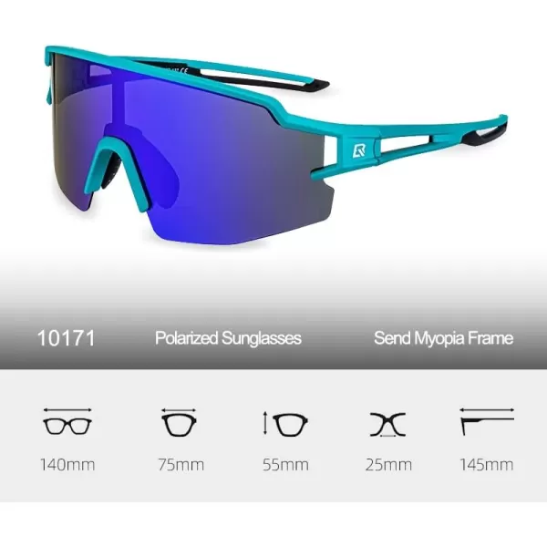 imageROCKBROS Polarized Sunglasses for Men Women UV Protection Cycling Sunglasses Sport GlassesBlue