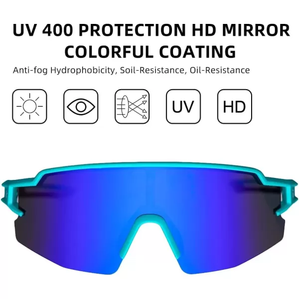 imageROCKBROS Polarized Sunglasses for Men Women UV Protection Cycling Sunglasses Sport GlassesBlue