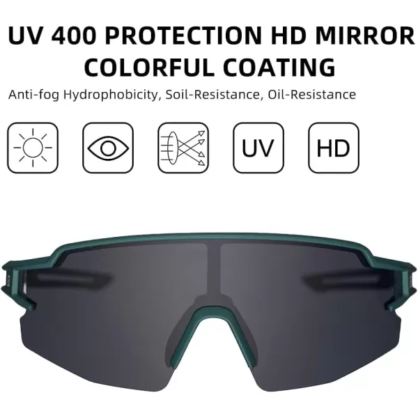 imageROCKBROS Polarized Sunglasses for Men Women UV Protection Cycling Sunglasses Sport GlassesGreen Grey