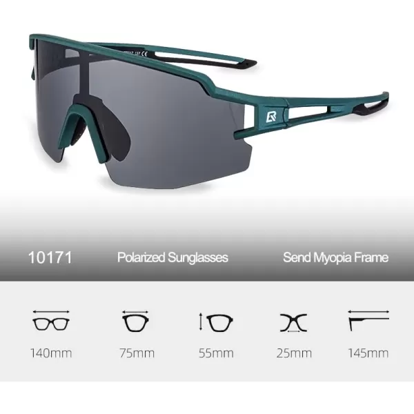 imageROCKBROS Polarized Sunglasses for Men Women UV Protection Cycling Sunglasses Sport GlassesGreen Grey