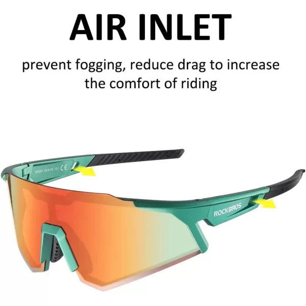 imageROCKBROS Polarized Sunglasses for Men Women UV Protection Cycling Sunglasses Sport GlassesGreen Yellow
