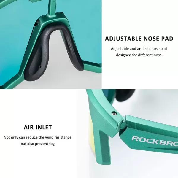 imageROCKBROS Polarized Sunglasses for Men Women UV Protection Cycling Sunglasses Sport GlassesGreen Yellow